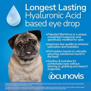 Sentrx Ocunovis Gel Eye Drops for Dogs & Cats, Eye Lube for Dogs Allergy Relief Lubricant, Dogs with...