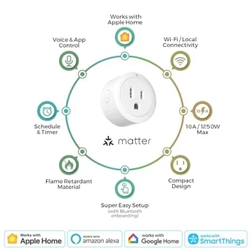 Amysen Matter Smart Plug for Smart Home Control