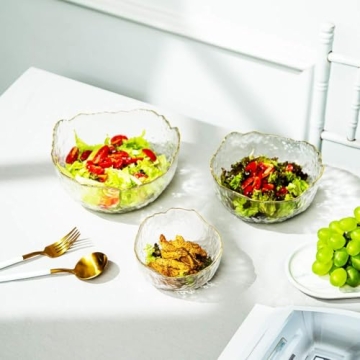 Stylish Glasseam Glass Salad Bowls Set - Perfect for Parties