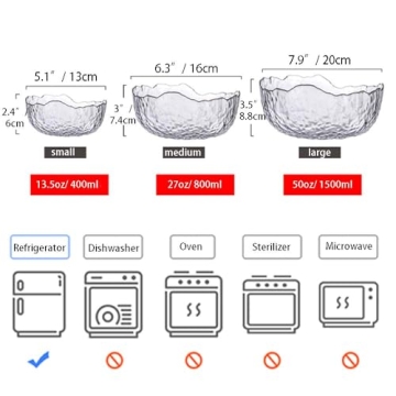 Stylish Glasseam Glass Salad Bowls Set - Perfect for Parties