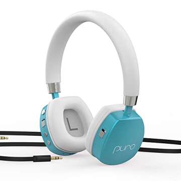 Puro Sound Labs PuroQuiets Volume Limited On-Ear Active Noise Cancelling Bluetooth Headphones – Lightweight Headphones for Kids with Built-in Microphone – Safer Sound Studio-Grade Quality (Teal)