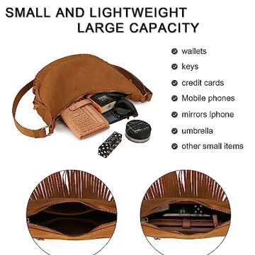 GLITZALL Boho Fringe Purse Small Crossbody Hobo Bags for Women Vegan Suede Western Country Purse