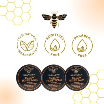 Terra Lotus Organic Grass-Fed Beef Tallow Balm with Raw Honey - Moisturizing Cream for Soft, Smooth Skin - Handmade All-Natural Moisturizer - 2 oz (Citrus)