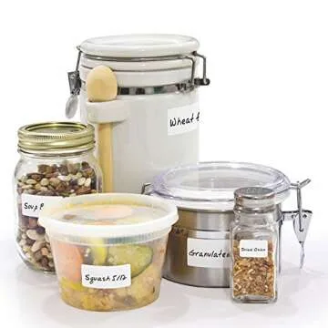 Erasable Food Labels 2-Pack Starter Kits With Pen & Erasers, Reusable Label Multi-Color, Freezer, Microwave & Dishwasher Safe Kitchen Tool for All-Purpose Meal Organization by Jokari