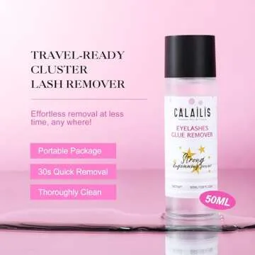 Eyelash Extension Remover, CALAILIS Eyelash Glue Remover Eyelash Adhesive Remover Gentle Non-Irritating Eyelash Remover for Lash Extensions Sensitive Eyes，Water&Oil, 50ml