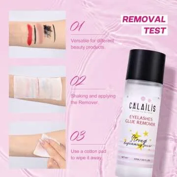 Eyelash Extension Remover, CALAILIS Eyelash Glue Remover Eyelash Adhesive Remover Gentle Non-Irritating Eyelash Remover for Lash Extensions Sensitive Eyes，Water&Oil, 50ml