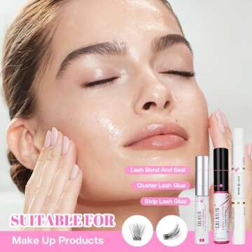 Eyelash Extension Remover, CALAILIS Eyelash Glue Remover Eyelash Adhesive Remover Gentle Non-Irritating Eyelash Remover for Lash Extensions Sensitive Eyes，Water&Oil, 50ml