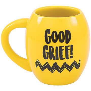 Vandor Peanuts Charlie Brown 18-Ounce Oval Ceramic Mug: Perfect for Every Fan