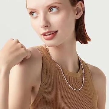 Miabella Italian 925 Sterling Silver Handmade 3mm Bead Ball Strand Chain Necklace for Women, Made in Italy (Length 20 Inch)