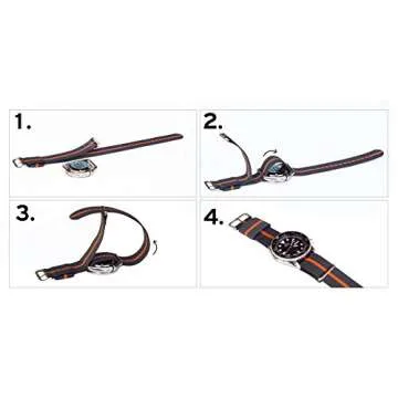 BARTON WATCH BANDS 22mm Black/Smoke (Bond) Standard Length Ballistic Nylon NATO® Style Straps