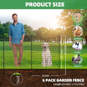 GILPWA Garden Fences for Dogs - 6 Panels, 33" Height