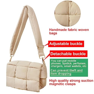 Buy NAARIIAN Puffer Woven Bag Lightweight Crossbody Purse