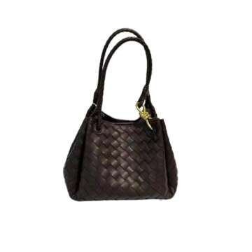 Genuine Leather Woven Hobo Handbag Women Stylish Shoulder Tote