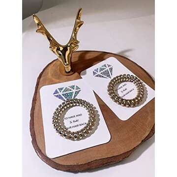 STARAMZ 8 PACK Spiral Hair Ties Phone Cord Hair Ties Hair Coils Bachelorette Party Favors Bridesmaid Gift for Wedding Parties(8 Pack CHAMPAGNE)