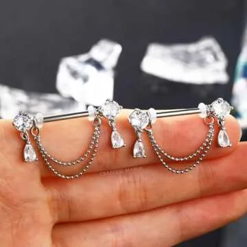 CM Crareesi Double Chain Nipple Rings for All