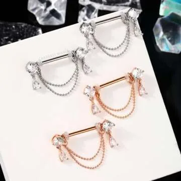 CM Crareesi Double Chain Nipple Rings for All