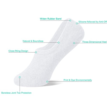 DIBAOLONG Womens No Show Socks Non Slip Low Cut - 6 Pairs