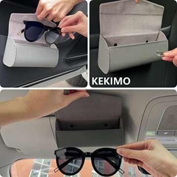 KEKIMO Sunglasses Holder for Car, Universal Car Glasses Case for Car for Multiple Glasses, Auto Sung...