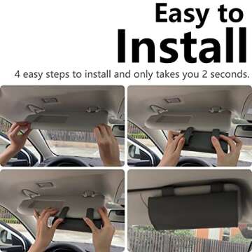 KEKIMO Sunglasses Holder for Car, Universal Car Glasses Case for Car for Multiple Glasses, Auto Sunglass Holder Box for Car with Hidden Magnetic Closure Car Accessories for Man and Woman(Grey)