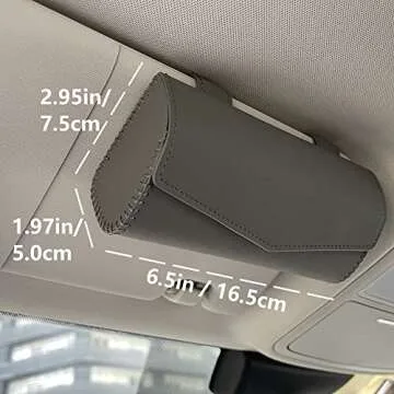 KEKIMO Sunglasses Holder for Car, Universal Car Glasses Case for Car for Multiple Glasses, Auto Sunglass Holder Box for Car with Hidden Magnetic Closure Car Accessories for Man and Woman(Grey)