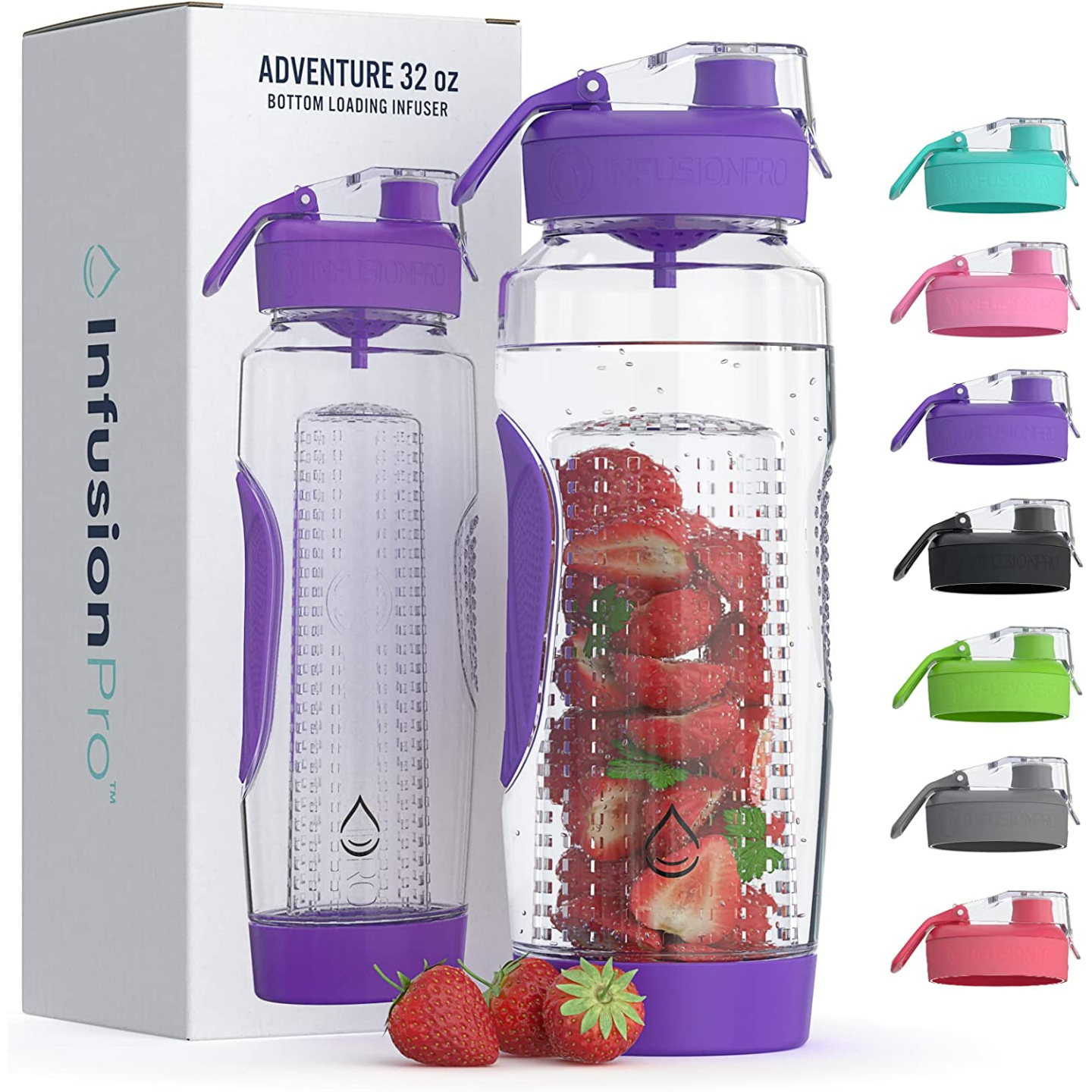 Infusion Pro 32 oz Water Bottle with Recipes Included
