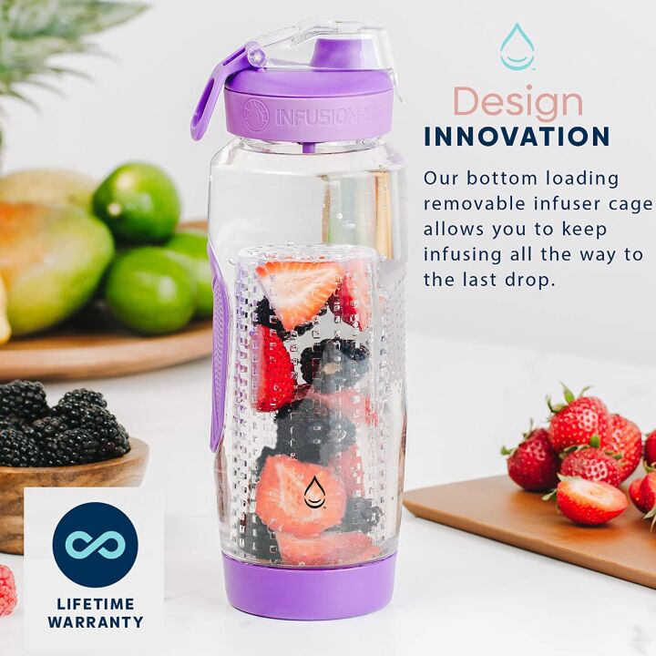 Infusion Pro 32 oz Water Bottle with Recipes Included
