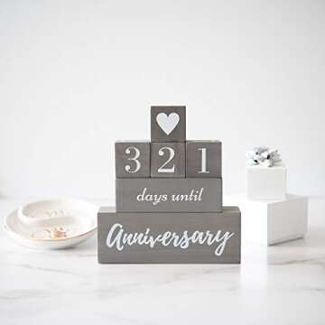 Engagement Gifts for Couples | Wedding Countdown Block Set