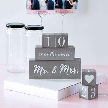 Engagement Gifts for Couples | Wedding Countdown Block Set
