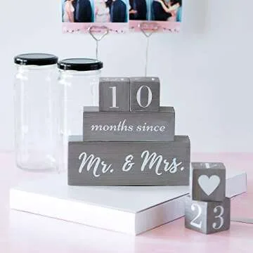 Engagement Gifts for Couples | Wedding Countdown Block Set