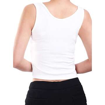 3 Pieces Women Basic Crop Tank Top Sport Racerback Short Top Sleeveless Cropped Fitted Tank (Black, White, Light Gray, Large)