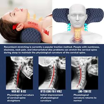 S-SNAIL-OO Cervical Neck Pillow - Memory Foam Neck Roll for Pain Relief and Support (Blue)