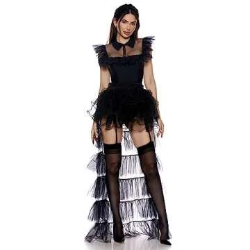 Forplay Women's Prom On Wednesday TV Show Character Costume, Black, L/XL
