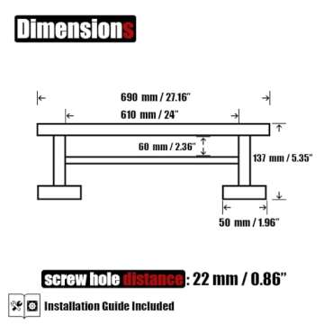 JQK Double Towel Bar, 24 Inch Brass Gold Bath Towel Rack for Bathroom, 304 Stainless Steel Thicken 0.8mm Towel Holder Wall Mount Brushed Gold, Total Length 27.16 Inch, TB100L24-BG