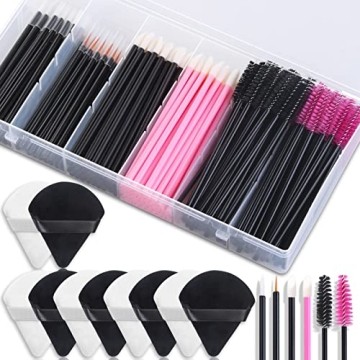 248 Piece Disposable Makeup Accessories Kit with Applicators and Organizers
