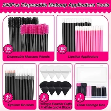 248 PC Disposable Makeup Accessories Kit for Artists and Fans