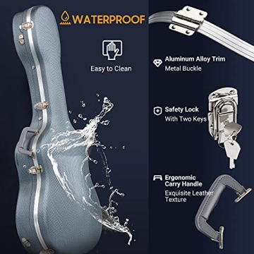 CAHAYA ABS Waterproof Acoustic Guitar Hard Case 41 Inch