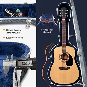 CAHAYA ABS Waterproof Acoustic Guitar Hard Case 41 Inch