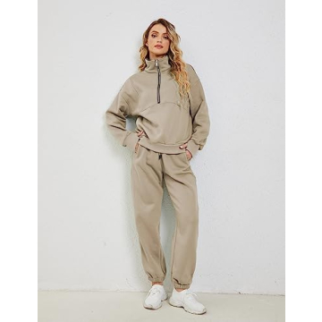 Himosyber Women's Cozy Half Zip Fleece Tracksuit