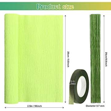 Gersoniel 57 Pcs Crepe Paper Flower DIY Kits - 6 Rolls in Bright Colors for Decorating Your Events