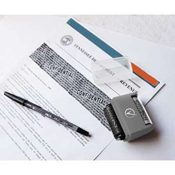 Identity Theft Protection Roller Stamps Wide Kit - Confidential Roller Stamp, Anti Theft, Privacy & ...