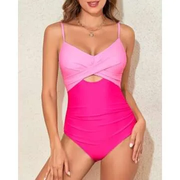Stylish HEYTALALA One Piece Tummy Control Swimsuit
