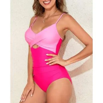 Stylish HEYTALALA One Piece Tummy Control Swimsuit