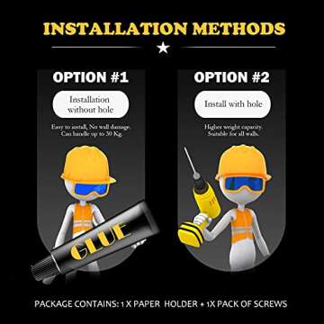 Toilet Paper Holder with Shelf, Amoowis Wall Mount Double Roll Gold Holders with Solid Wood Shelf,Toilet Paper Storage for Bathroom and Washroom