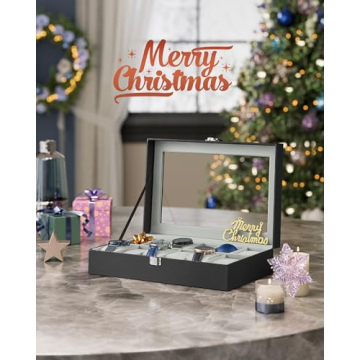 SONGMICS Watch Box with 12 Slots and Glass Lid