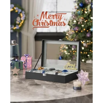 SONGMICS Watch Box with 12 Slots and Glass Lid