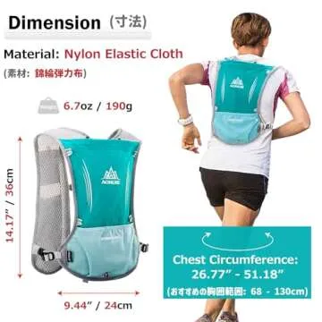 Azarxis Hydration Running Vest Backpack Pack 5L for Women and Men Jogging Trail Race Marathon Cyclin...