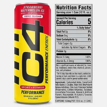 C4 Performance Energy Drink | Zero Sugar Energy Boost | 12-Pack
