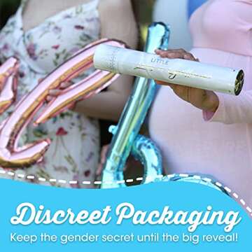 PrimePure Gender Reveal Confetti Cannons - Heart Shaped Poppers