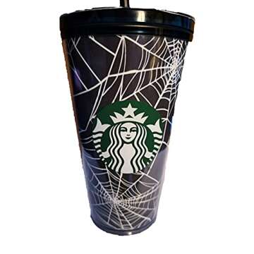 Starbucks Exclusive Limited Edition 2021 Glow in the Dark 16 oz. Grande Spider Web Tumbler - Halloween