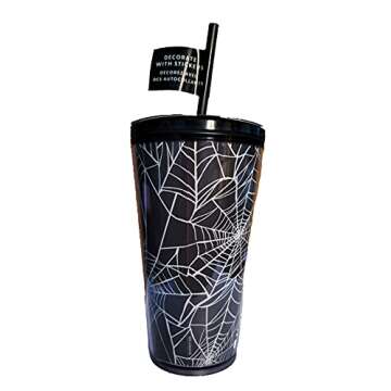 Starbucks Exclusive Limited Edition 2021 Glow in the Dark 16 oz. Grande Spider Web Tumbler - Halloween